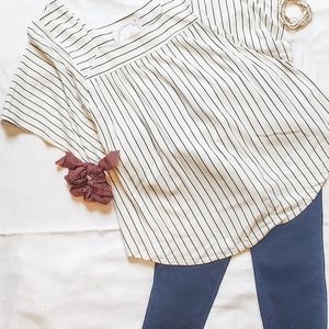 Square Neck Flutter Sleeve Blouse